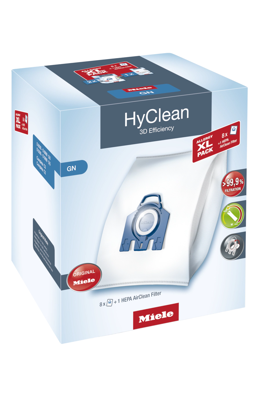 Комплект мешков пылесборников Allergy XL Pack 2 HyClean GN + фильтр HA 50 Miele купить в Пензе | Всегда в наличии! | Артикул 10632880 | Официальный сайт